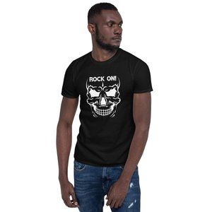 Skull Face Rock On Short-Sleeve T-Shirt